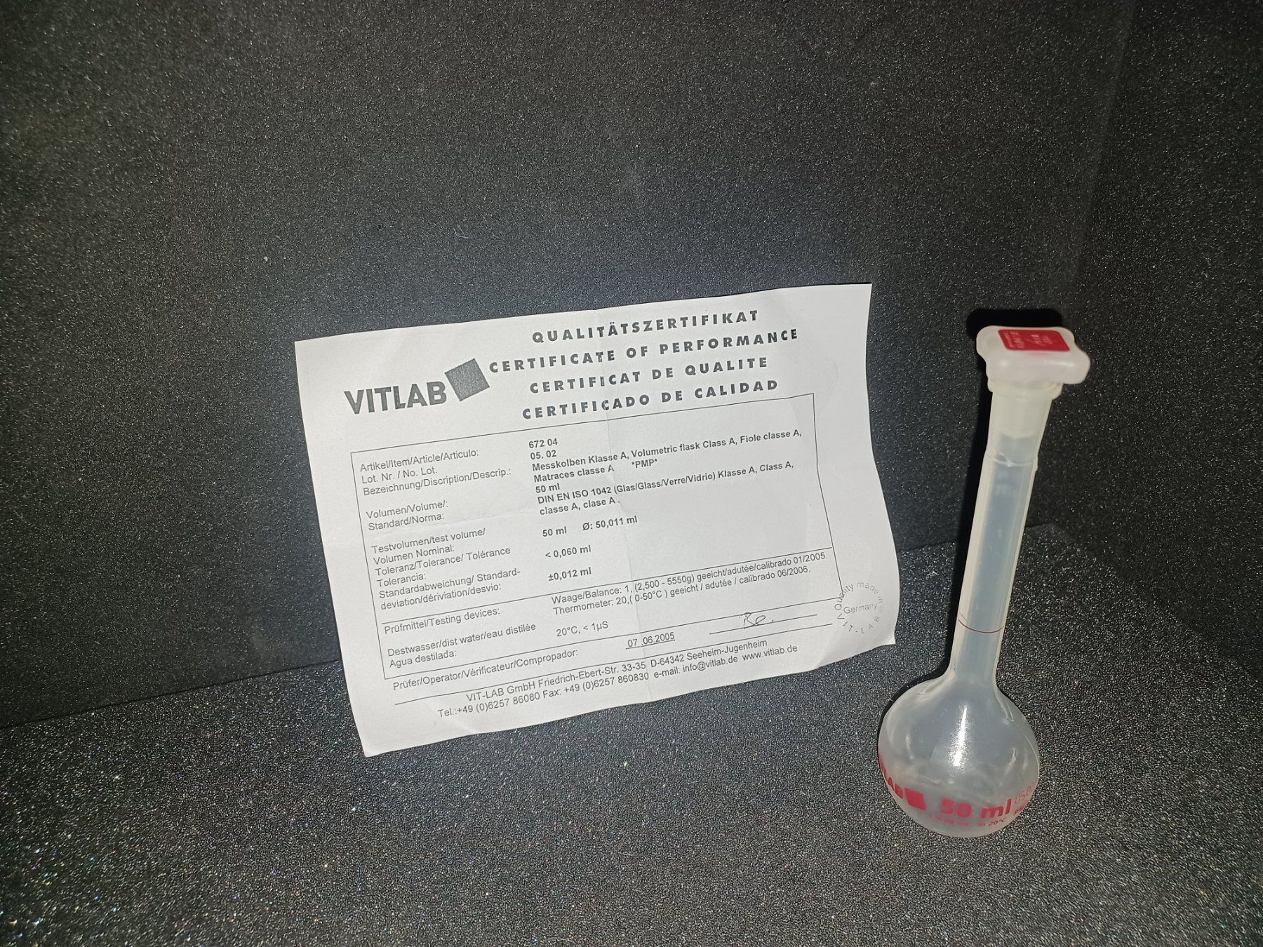 Messkolben 50ml, PMP, NS-Stopfen