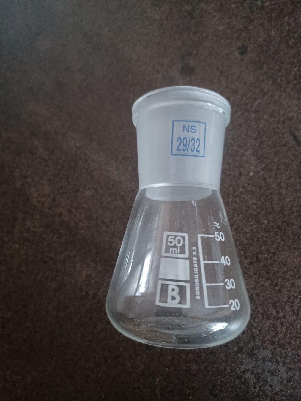 NEU 10 X Erlenmeyer Kolben 50ml mit 29x32 NS