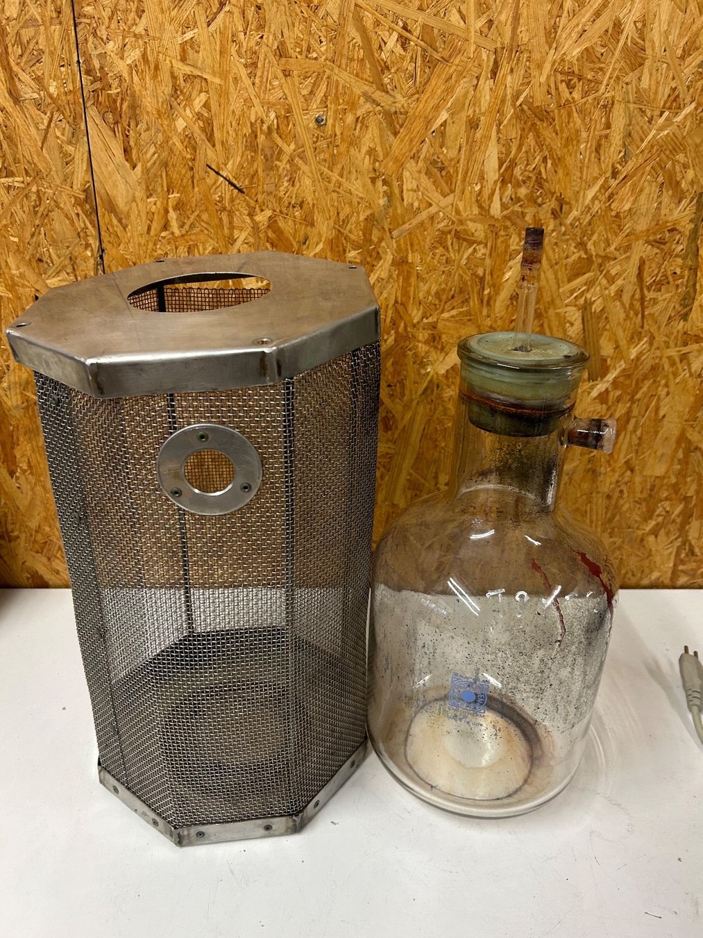 Saugflasche Schott 3L mit Schutzkäfig